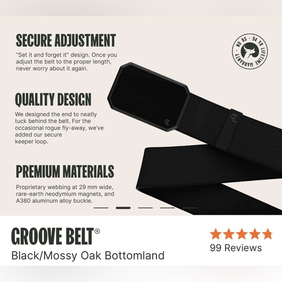 Groove Life NWT Groove Belt in Black/Mossy Oak Bottomland - Picture 3 of 6